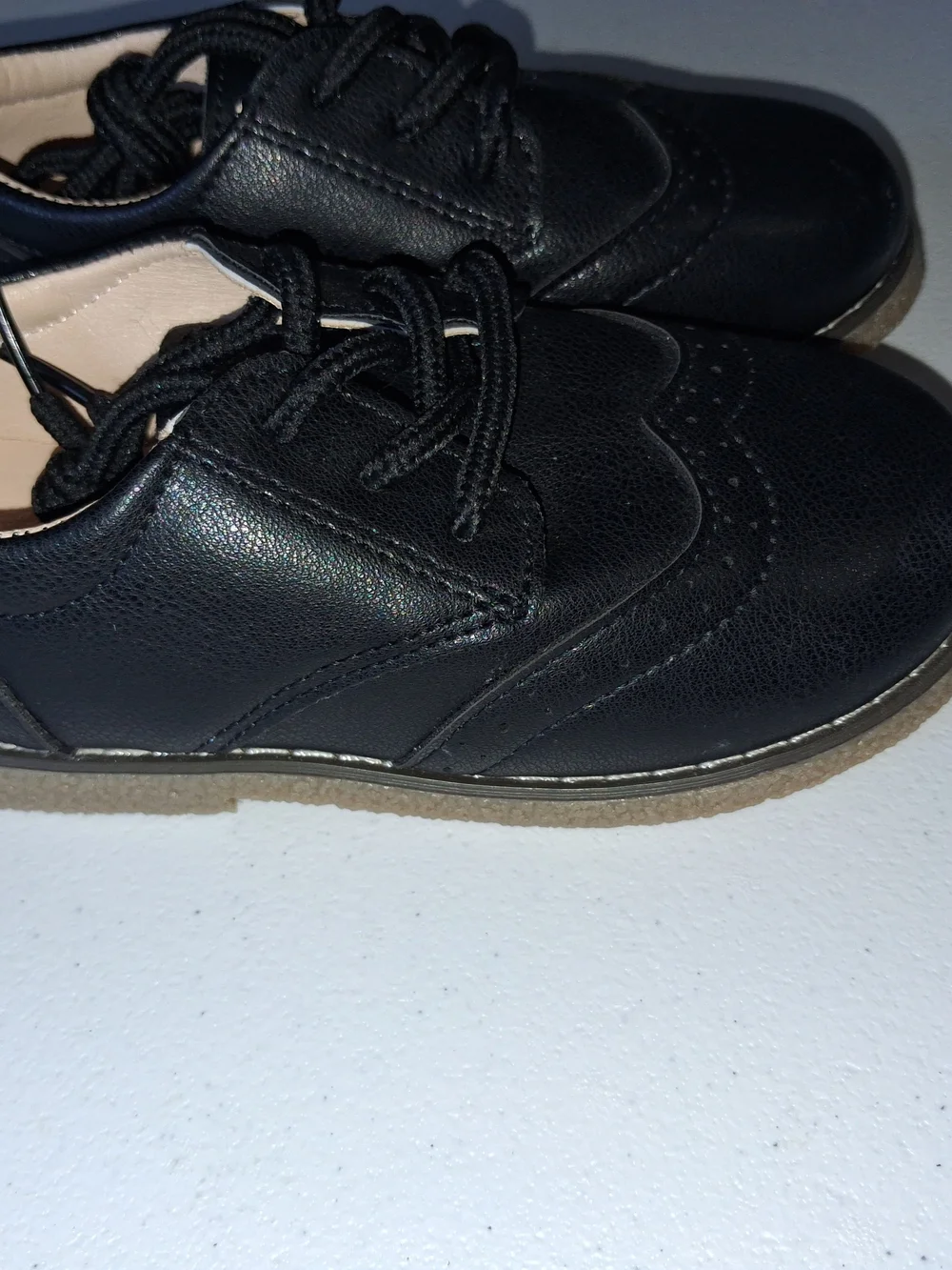 Black Kids Lace-Up Dress Shoes